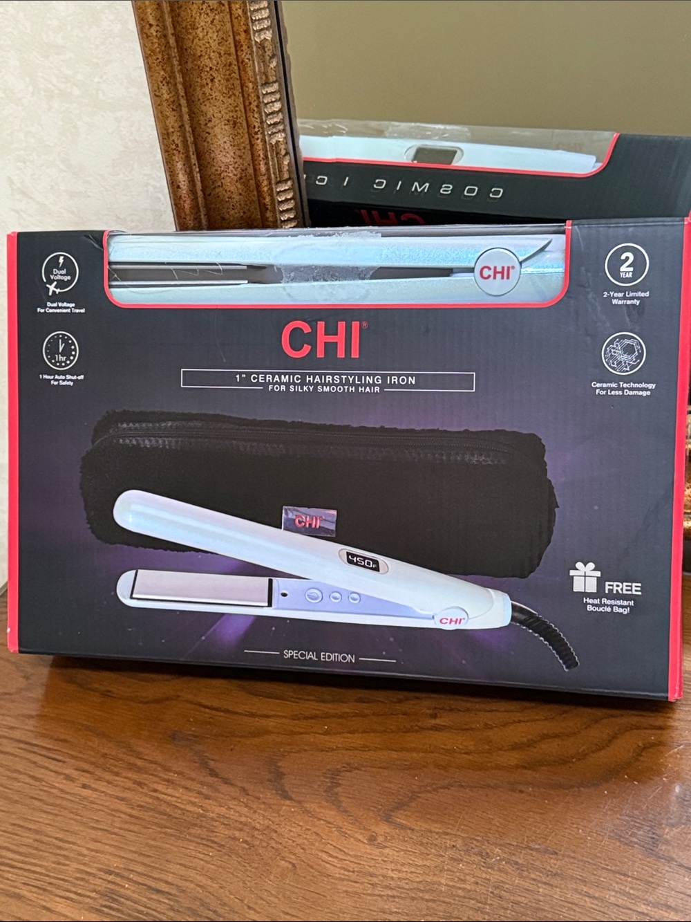CHI 1" Ceramic Hairstyling Iron. Ceramic technology for silky smooth hair.